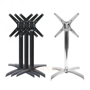 High and Low Leg Modern Outdoor Hotel Table Legs Base Cast Aluminum Black Table Feet Foldable