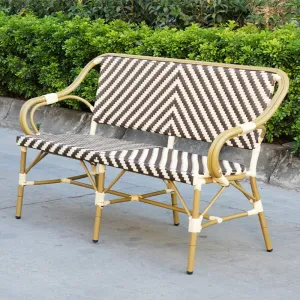 High-end Modern Aluminum Metal Waterproof Rattan Powder Coated Outdoor Dining Garden Furniture for Hotel Villa Exterior Park Use