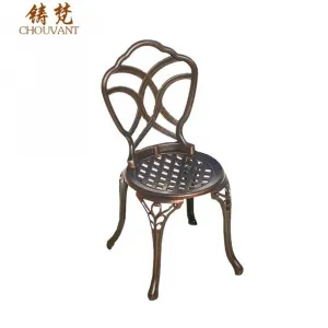 Hot Sale Modern All Weather UV Resistant French Bistro Outdoor Cast Aluminum Dining Chair and Table for Hospital Hotel Use
