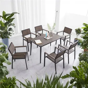 Hot Selling Multi Functions Outdoor Rectangle Plastic Wood Table Cafe Table