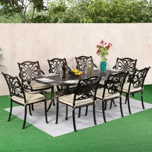 Hot Selling Patio Cast Aluminum Waterproof Dining Chair Luxury Modern Garden Table and Chair
