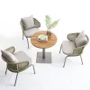 Leisure Style Round Plastic Wood Aluminum Balcony Garden Outdoor Patio Coffee Table Furniture