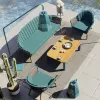 Lion Design Embrace Garden Sofa Outdoor Seater Aluminum Outdoor Lounge Rope Weave Garden Sofa Set