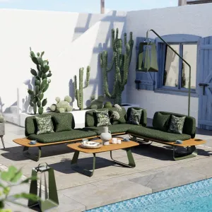Lion Design Morphx Modern Teak Wooden Outdoor Sofa Set for Hotel Garden Use