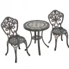 Luxury Cast Aluminum Outdoor Dining Chair Vintage Garden Patio Chair for Hotel Balcony Cafe Restaurant Furniture