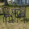 Luxury Cast Aluminum Outdoor Garden Chair European Vintage Patio Armchair for Hotel Restaurant Villa Furniture