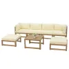 Luxury Courtyard L-Shape Outdoor Sofa Set Plastic Wood Patio Garden Furniture for Hotel Projects and Living Rooms