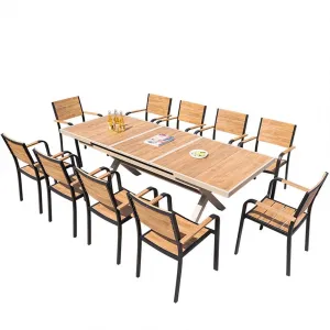 Luxury Dining Table Nordic Rectangular Mesa Aluminum Legs 6 8 Seats 8 Seat Wooden Extendable Dining Table and Chair Set