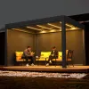 Luxury Modern Outdoor Pergola Aluminium Waterproof Louver Roof Metal Garden Gazebo Retractable Arch Powder Coated Frame