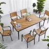 Manufacturer Outdoor Model Hot Selling Aluminium Wood Outdoor Cafe Furniture Wood Outdoor Table and Chair Set