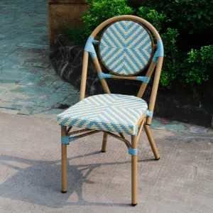 Manufacturer's Hot Garden French Style Outdoor Rattan Bistro Chair-Modern Traditional Design Lightweight Stackable Dining V
