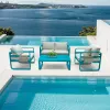 Modern All-Weather Luxury Aluminum Powder Coated Outdoor Garden Sofa Set for Patio Dining Courtyard Hotel