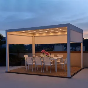 Modern Aluminium Electric Roof Motorised Outdoor Garden Pergola Kits Powder Coated Eco-Friendly Nature