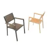 Modern Aluminum Frame Outdoor Dining Arm Chair Eco-Friendly Durable Stackable Weather-Resistant for Patio Garden Bistro Seating