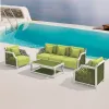 Modern Aluminum Outdoor Set Garden Sofa with Cushions for Patio Hotels Courtyards