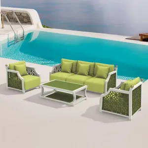 Modern Aluminum Outdoor Set Garden Sofa with Cushions for Patio Hotels Courtyards
