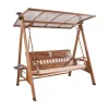 Modern Aluminum Outdoor Swing Chair with Awning Patio Lounge Furniture for Park Hotel Use