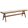 Modern Aluminum Rattan Dining Bench with Powder Coated Finish for Outdoor Use in Parks and Terraces