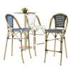 Modern Aluminum Rattan Outdoor Dining Bar Stool for Villa and Hotel Use