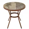Modern Aluminum Round Dining Table and Chairs Set for Outdoor Use in Park Courtyard
