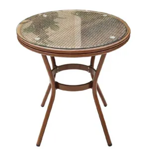 Modern Aluminum Round Dining Table and Chairs Set for Outdoor Use in Park Courtyard