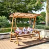 Modern Aluminum 3-Seater Outdoor Swing Set with Waterproof Cushion for Patio Garden Park Beach Use