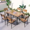 Modern American Style Powder Coated Outdoor Dining Table for Hotel Park Use Plastic Wood Material 2-3 Year Warranty Wholesale