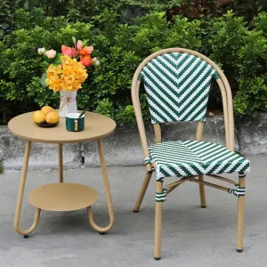 Modern Bistro PE Rattan Tables Chairs Aluminum Alloy Frame Outdoor Powder Coated 2-3 Year Warranty for Villa Courtyard Garden