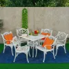 Modern Cast Aluminum Outdoor Dining Patio Set Table Chairs for Courtyard Use