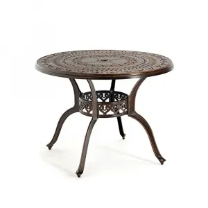 Modern Cast Aluminum Waterproof Sun Protection Outdoor Dining Table for Courtyard Garden