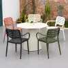 Modern Color Garden Porch Caf Dining Set Outdoor Hotel Park Dining Furniture Aluminum Powder Coated Dining Table and Chairs