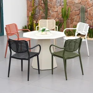 Modern Color Garden Porch Caf Dining Set Outdoor Hotel Park Dining Furniture Aluminum Powder Coated Dining Table and Chairs