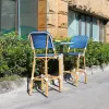 Modern Counter High Outdoor Aluminum Cane Bar Chairs Hotel Furniture Dining Table for Exterior Use