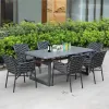 Modern Design Outdoor Powder Coated Furniture Rope Chairs Woven Aluminum Garden Dining Chair for Hotel Park Villa Courtyard