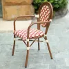 Modern French Bistro Rattan Aluminum Armchairs for Dining Hotel Villa Outdoor Garden Furniture