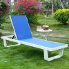 Modern French Commercial Aluminum Frame Durable Waterproof Teslin Mesh Sun Loungers for Villa Patio Poolside Garden