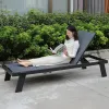Modern French Commercial Outdoor Durable Powder Coated Sun Loungers Stackable Aluminum Frame for Park and Villa Use
