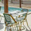 Modern French Style Restaurant Garden Rattan Furniture Light Outdoor Bistro Chairs