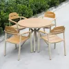 Modern Garden Furniture Restaurant Plastic Wood Outdoor Dining Chairs and Table for Park Use