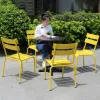 Modern Garden Villa Outdoor Aluminum Dining Chairs-Stackable Waterproof for Cafe Restaurant Use