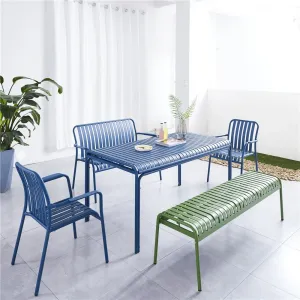 Modern Hotel Use Aluminum Bistro Slats Outdoor Patio Chair-Easy to Clean Garden Furniture