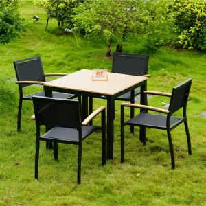 Modern Leisure Armchair Metal Teslin Mesh Dining Chair for Hotel Farmhouse Outdoor Garden Use