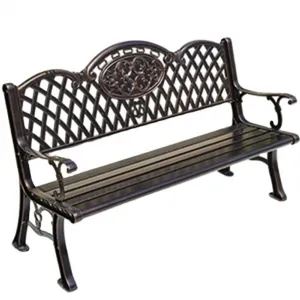 Modern Leisure Garden Die Cast Metal Outdoor Commercial comfort Bench Park Cast Aluminum Bench Leg Die Cast Aluminum Bench