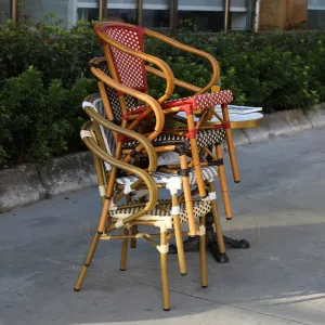 Modern Leisure Hotel Outdoor Furniture Armrest Dining Chairs Small Pure and Fresh Single Seat Chairs PE Rattan Chair