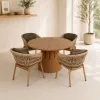 Modern Lightweight Outdoor Dining Chair Aluminum Frame Woven Rope Cushion for Garden Patio Park Villa Courtyard Restaurant Use