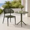 Modern Lightweight Outdoor Dining Chair Olive Green PE Rattan with Aluminum Frame for Restaurant Park Villa Patio