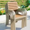 Modern Nordic Aluminum Chairs Comfortable Low-Priced Stackable Lawn Furniture for Outdoor Gardens for Dining Parks Hotels Villas