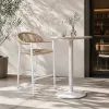 Modern Outdoor Aluminum PE Rattan Bar Chair High Back Counter Chair for Cafe Restaurant Hotel Patio Furniture