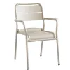 Modern Outdoor Aluminum Slats Metal Slat Stackable Dining Chair for Hotel and Wine Cellar Use