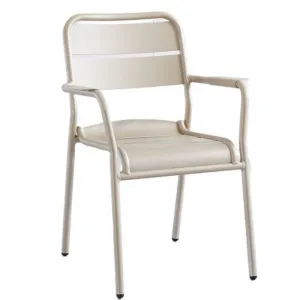 Modern Outdoor Aluminum Slats Metal Slat Stackable Dining Chair for Hotel and Wine Cellar Use
